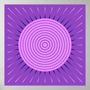 Affiches Sunburst géométrique moderne - Amethyst Purple