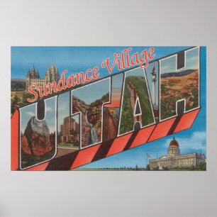 Affiches Sundance Village, Utah - Grandes Lettres