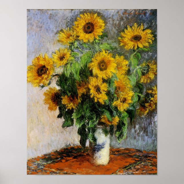Affiches Sunflowers, 1881 par Monet. (Devant)