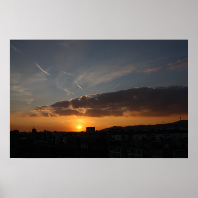 Affiches Sunset de Barcelone (Devant)