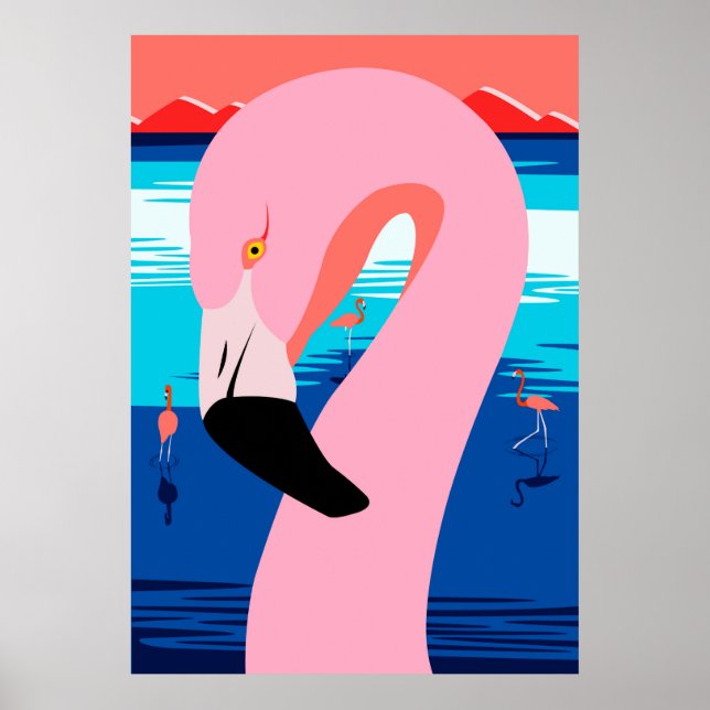 Affiches Sunset Flamingos (Devant)