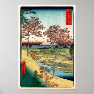 Affiches Sunset Hill Meguro Hiroshige Art japonais