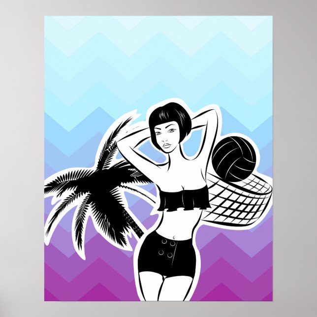 Affiches Sunset Resort Chevron Print (Devant)