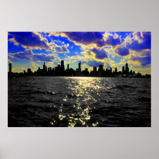Affiches Sunset Skyline de Chicago