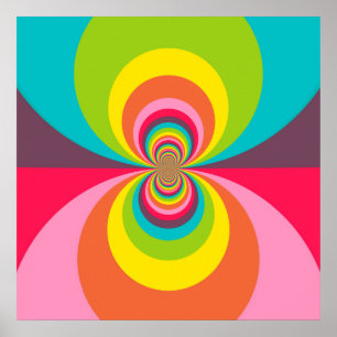 Affiches Super Hippie rétro Vintage Rainbow Kaleidoscope