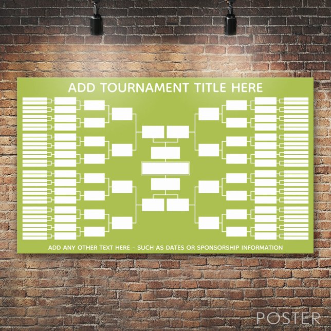 Affiches Support de tournoi sportif pour 64 équipes (Custom Tournament Bracket)