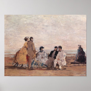 Affiches Sur la plage à Trouville, vers 1865