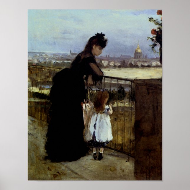 Affiches Sur le balcon par Berthe Morisot (Devant)