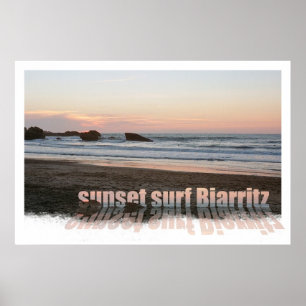 Affiches surf Biarritz de coucher du soleil