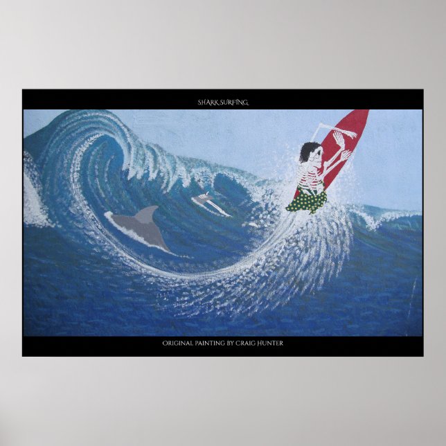 Affiches Surf des requins (Devant)