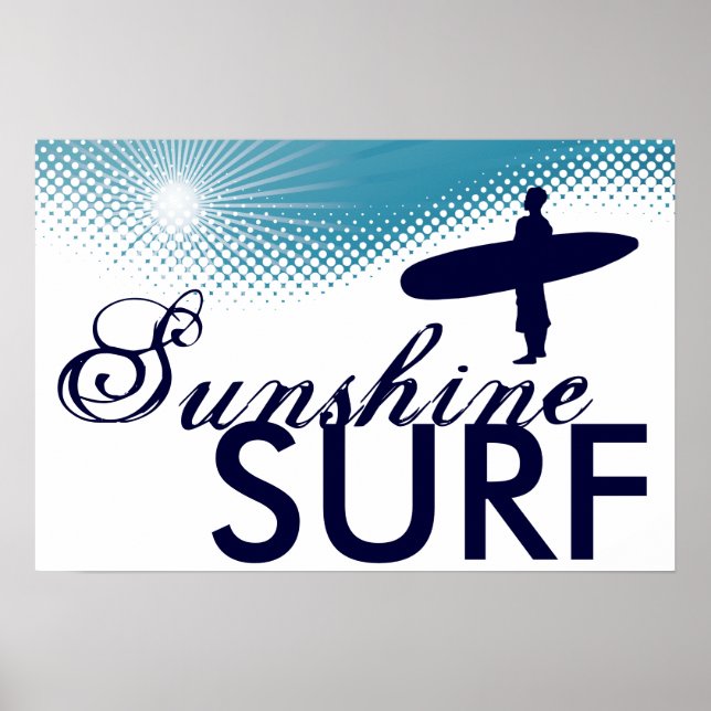 Affiches surf ensoleillé (Devant)