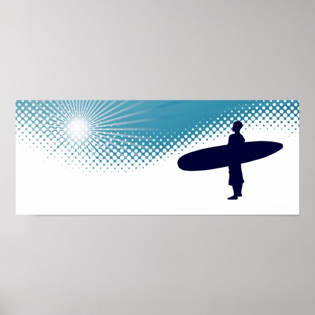 Affiches surf ensoleillé (Devant)