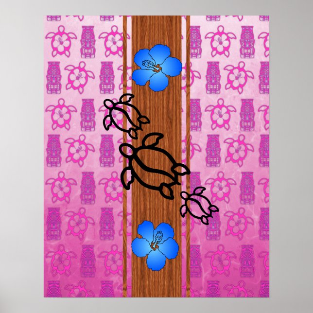 Affiches Surf Retro Honu (Devant)