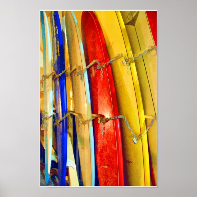 Affiches Surf Waikiki Imprimer (Devant)