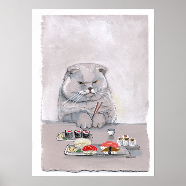 Affiches Sushi Cat Print - M. Grumps (Devant)