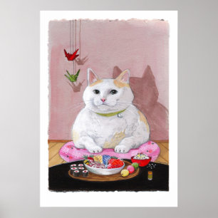 Affiches Sushi Cat Sashimi Sweetie Imprimer