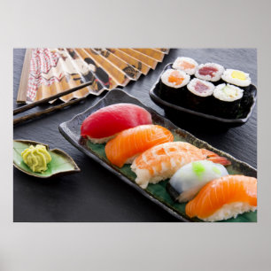 Affiches Sushi et rouleaux