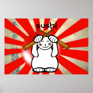 Affiches Sushi Maneki Neko