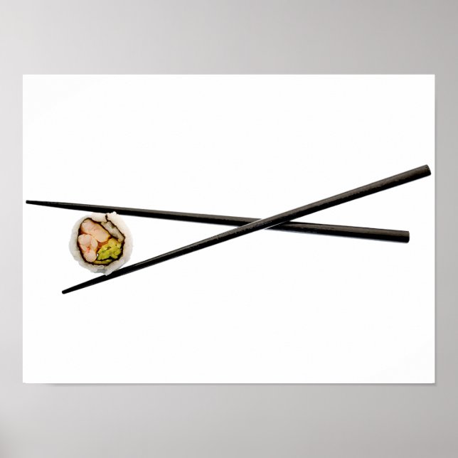 Affiches Sushi Roll & Chopsticks - Modèle Customisé (Devant)