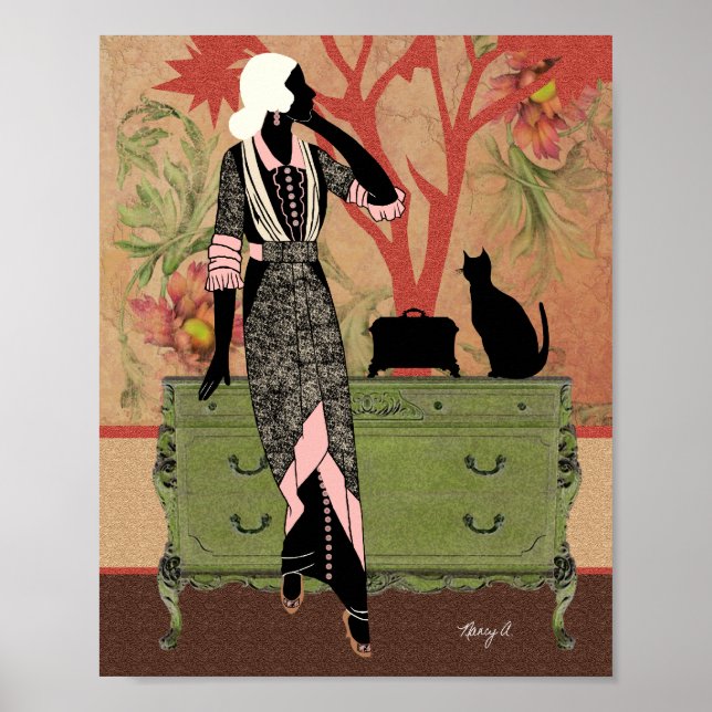 Affiches Suzanne en Orange & Vert (Devant)