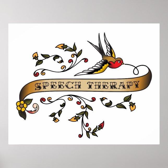 Affiches Swallow and Scroll with Speech Therapy (Devant)