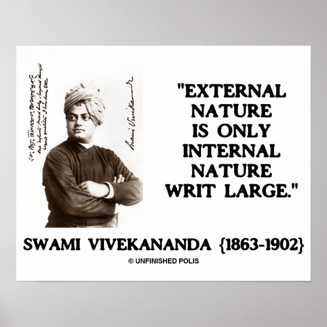 Affiches Swami Vivekananda Nature externe Nature interne (Devant)