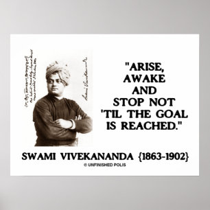 Affiches Swami Vivekananda se lever Éveillé Pas Jusqu'À L'O