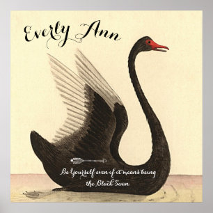 Affiches Swan Baby Girl Nursery Ajouter votre propre devis