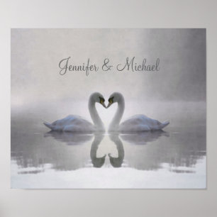 Affiches Swans personnalisés en amour -