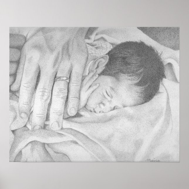 Affiches Sweet Dreams Bébé noir et blanc (Devant)