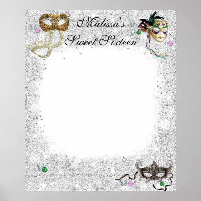 Affiches Sweet Sixteen, Quinceanera, Masquerade Sign In (Devant)