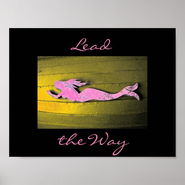 Affiches swimming pink mermaid (Devant)