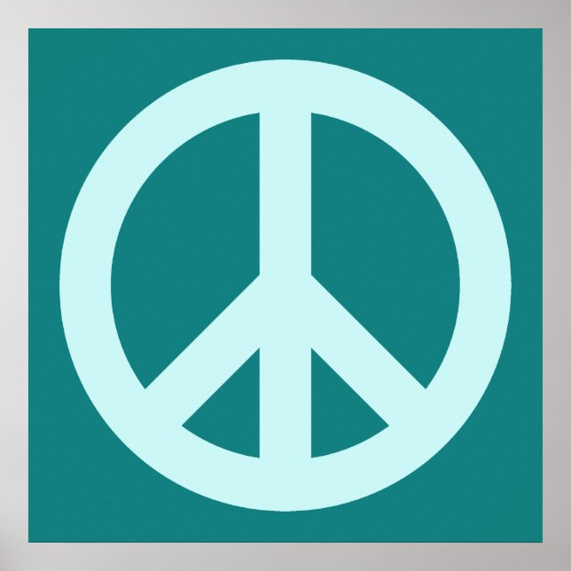 Affiches Symbole Aqua et Paix Turquoise (Devant)