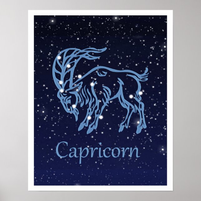 Affiches Symbole Capricorne Constellation et Zodiaque avec  (Devant)