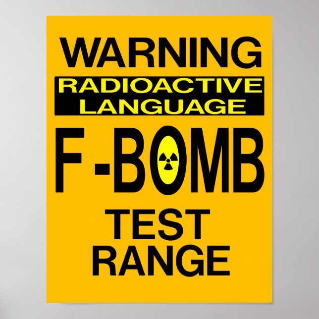 Affiches Symbole d'avertissement de la bombe F amusant (Devant)