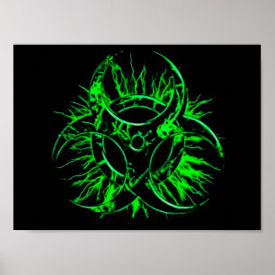 Affiches Symbole d'avertissement de retombées toxiques biod