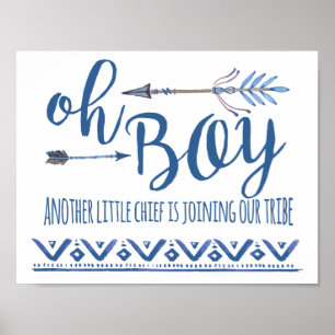 Affiches SYMBOLE DE Baby shower Tribal Oh Boy