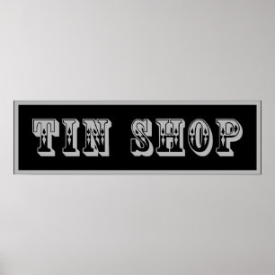 AFFICHES SYMBOLE DE BOUTIQUE DE TIN OCCIDENTAL