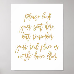 Affiches Symbole de fond de danse Mariage lettres main chic