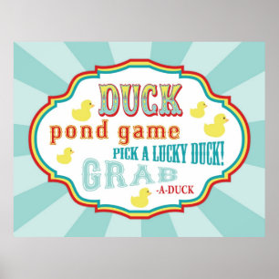 Affiches Symbole de jeu Carnaval ou Circus Duck Pond