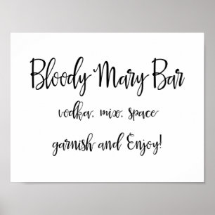 Affiches Symbole de la Barre Mary Bloody Calligraphie sim