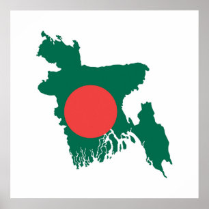Affiches symbole de la forme du drapeau du pays du banglade
