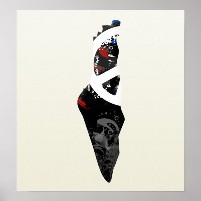 Affiches Symbole de la Paix à la mode palestinienne (Devant)