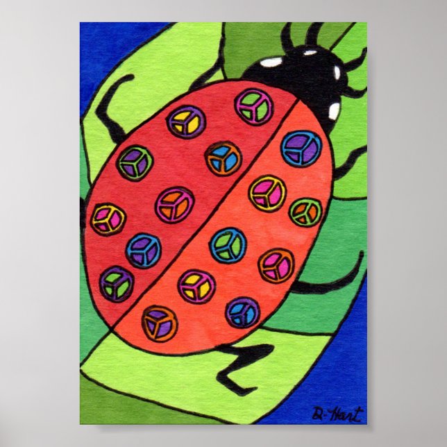 Affiches SYMBOLE DE LA PAIX Ladybug Mini Art populaire (Devant)