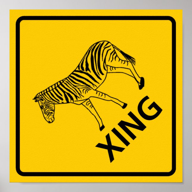 Affiches SYMBOLE DE LA ROUTE DE Zebra Crossing (Devant)