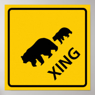 Affiches SYMBOLE DE LA ROUTE DU PARCOURS DE L'Ours