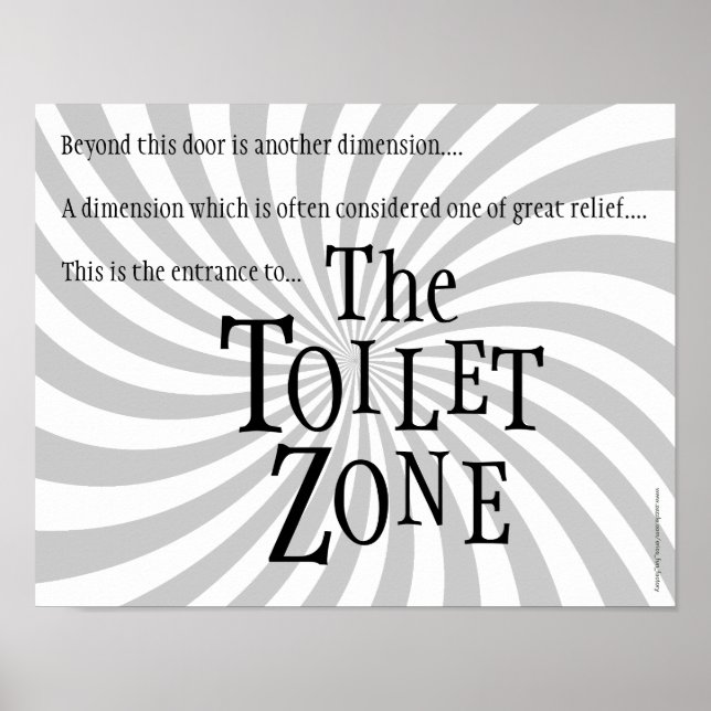 Affiches Symbole de la toilette : "La zone des toilettes" (Devant)