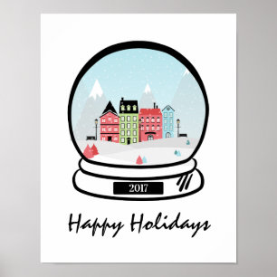 Affiches Symbole de l'affiche du Globe des neiges d'hiver