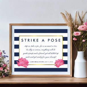 Affiches Symbole de l'affiche du stand photo   Navy Stripe