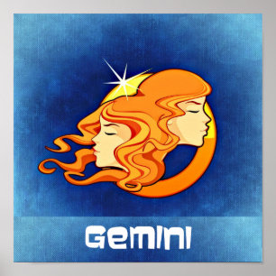 Affiches Symbole de l'astrologie de Gemini Zodiac